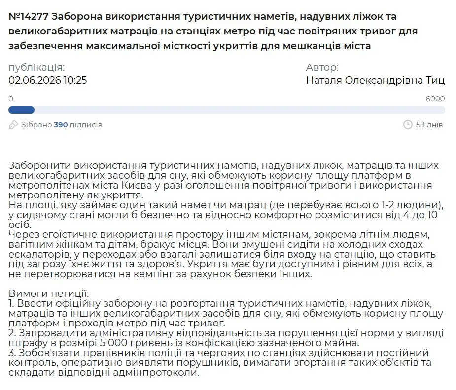 Скандал с палатками в метро Киева: почему украинцы спорят об укрытиях во время тревог
